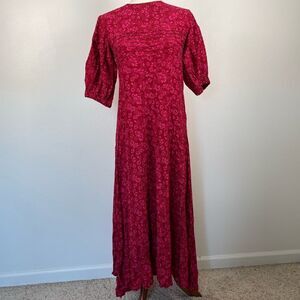 Free People Red Floral Maxi Dress